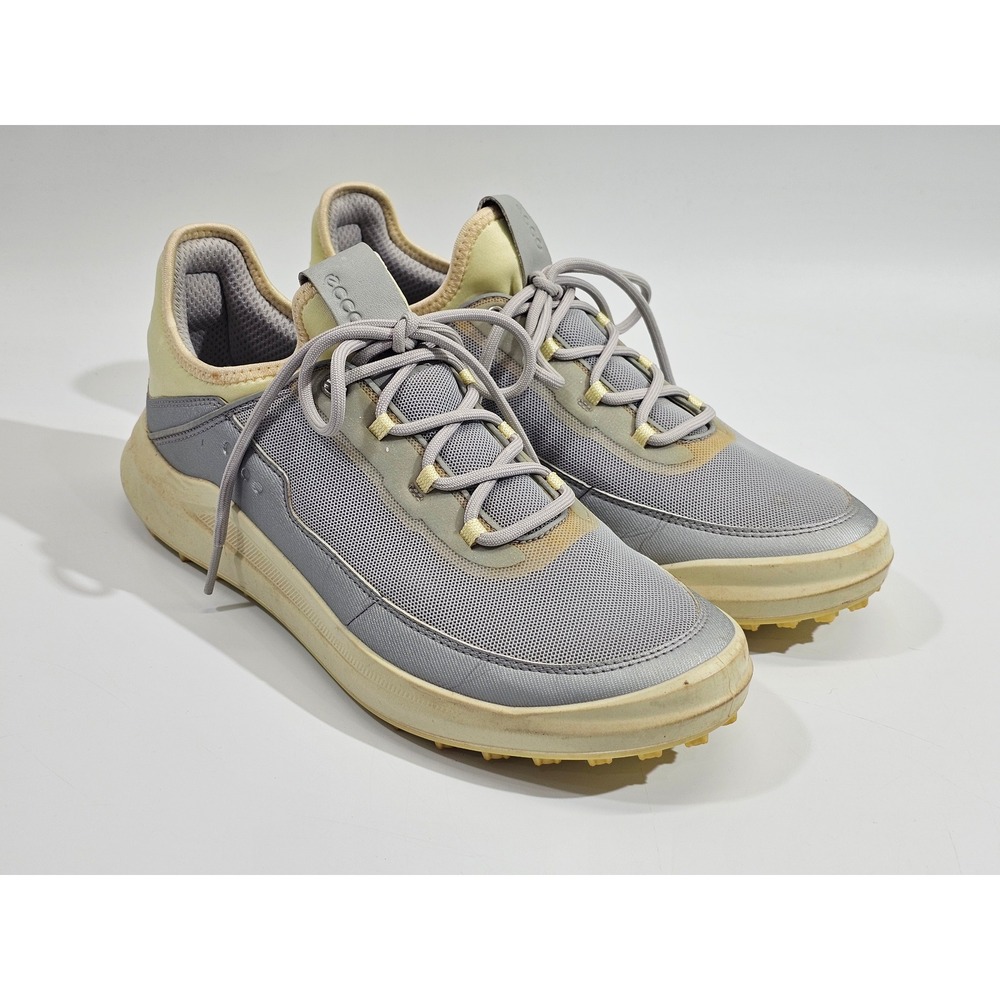 ECCO S-Three Golf Shoes Womens Size 9-9.5 EU 40 Grey Yellow GORE-TEX Spikeless